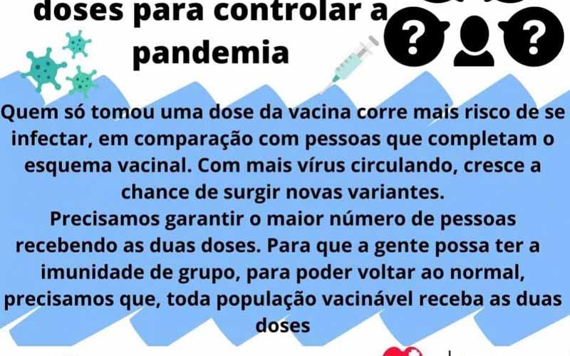 A importância das duas doses para controlar a pandemia.